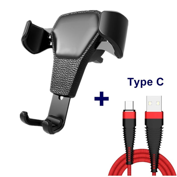 Leather-Style Gravity Car Phone Holder