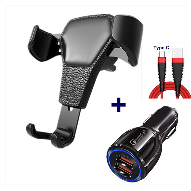 Leather-Style Gravity Car Phone Holder