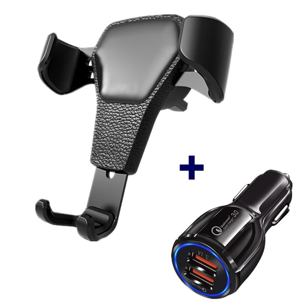 Leather-Style Gravity Car Phone Holder